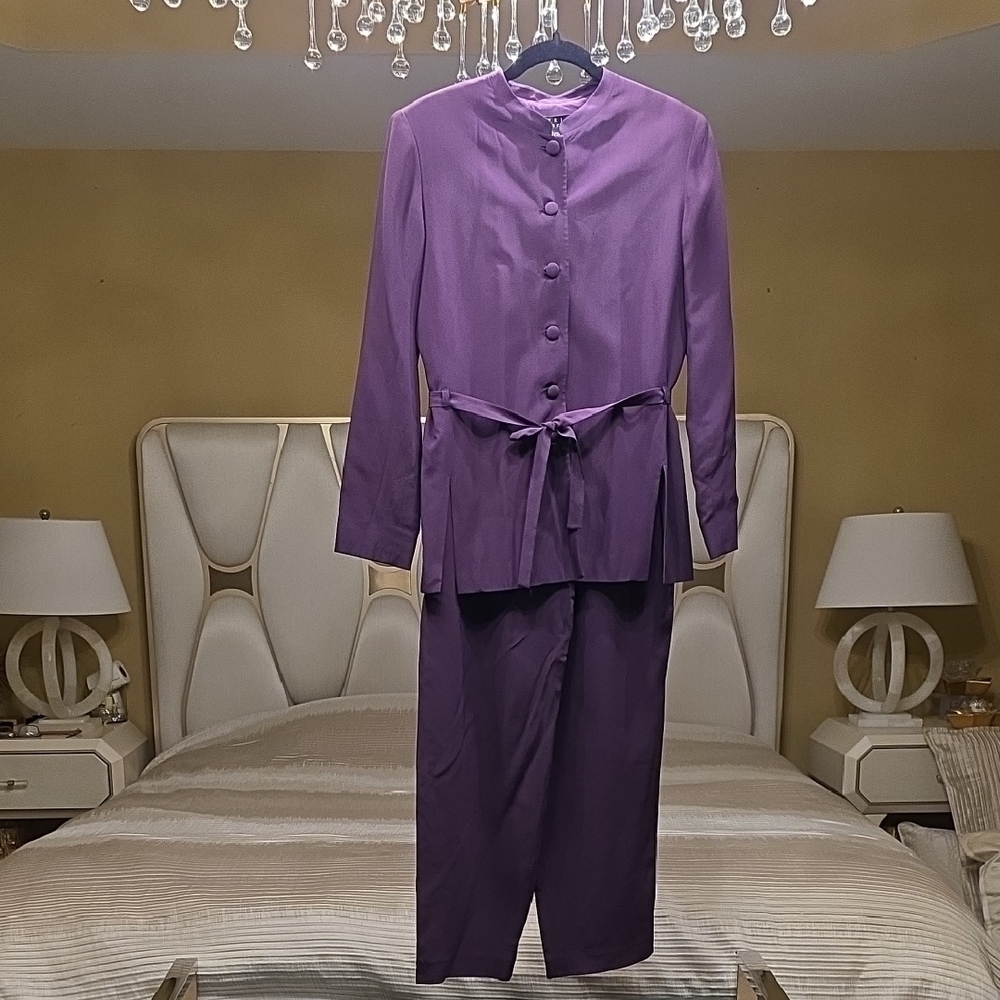 Silk Patrick Collection Chic Women's Purple Pantsuit Size 6